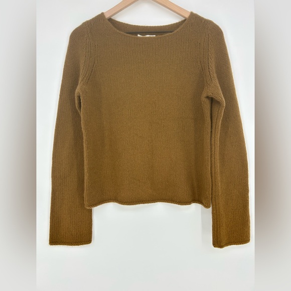 Vince Women's Off Gauge 100% Cashmere Brown Boat Neck Sweater In Women's Medium - Picture 3 of 13